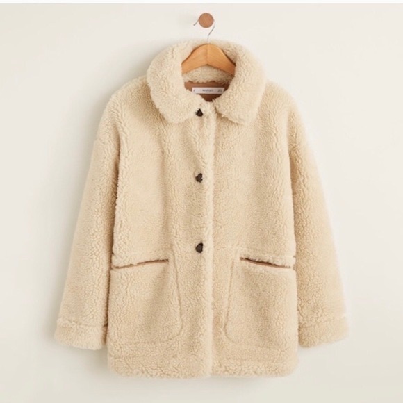 MNG by Mango Baloo Teddy Sherpa Shearling Coat Jacket - Picture 2 of 14